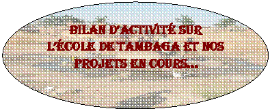 Ellipse: Bilan dactivit sur lcole de Tambaga et nos projets en cours

Un collge cest possible ?
